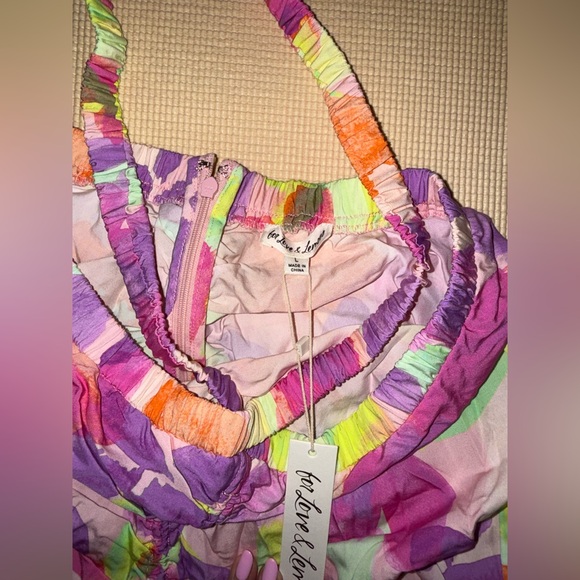 For love and lemons Pia Midi Skirt size large in multi color - Picture 7 of 7